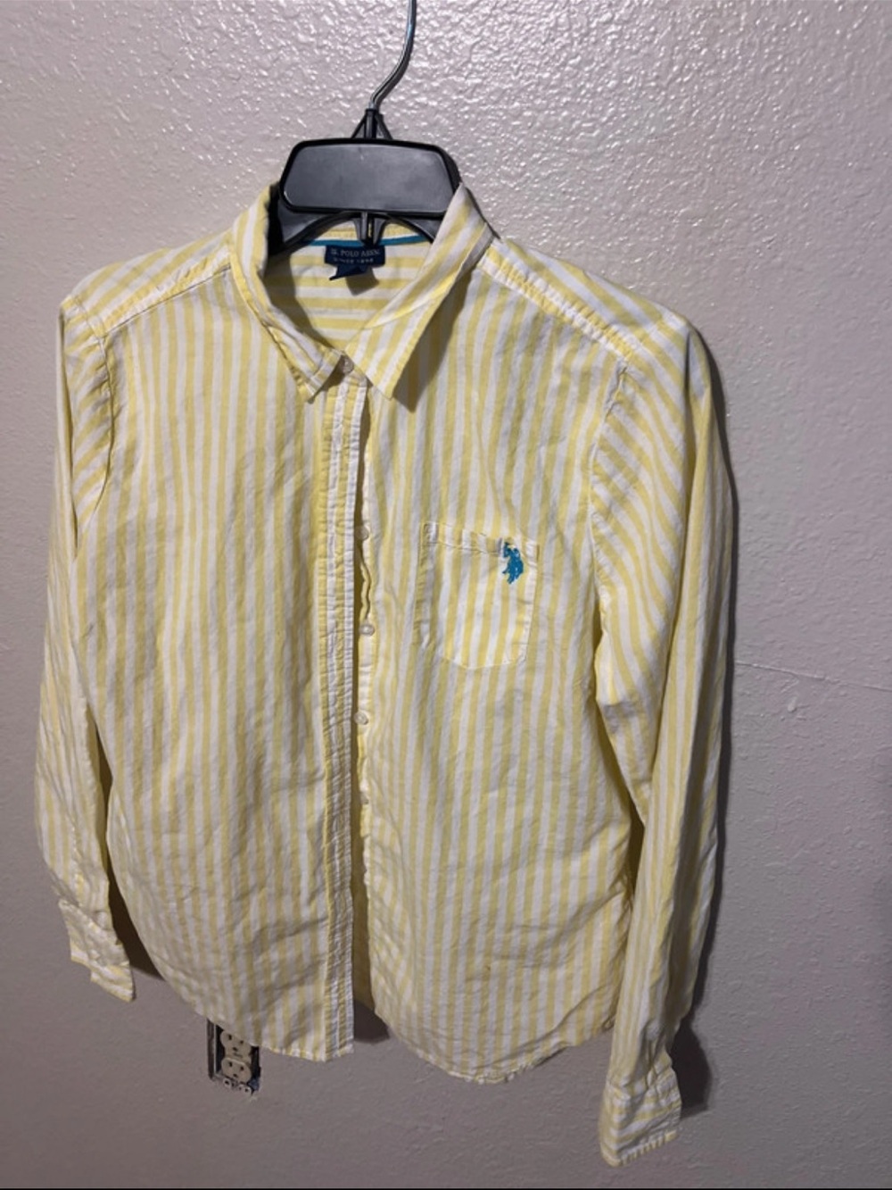 U.S. Polo Assn. Yellow and White Striped Button-Down Shirt
